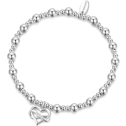 Philip Jones Infinity heart beaded stretch bracelet