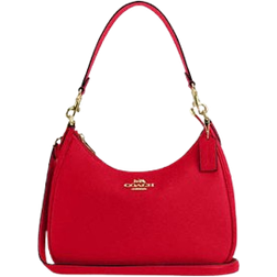 Coach Teri Hobo Bag - Pebbled Leather/Gold/Bold Red