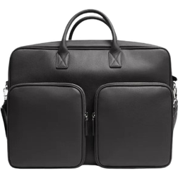 Mens Leather Wear Premium Leather Large Laptop Briefcase Bag - Black