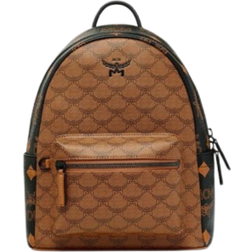 MCM Stark Backpack in Monogram Mix Small - Cognac