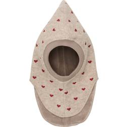 Huttelihut Balaclava Hearts Emb Wool - Sand Melange