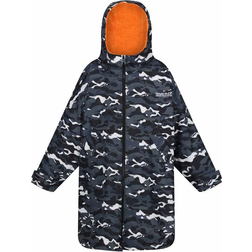 Regatta Junior Changing Robe - Black Camo Persimmon (RKW289-V13)