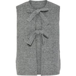 Pieces Silly Knitted Vest - Medium Grey Melange