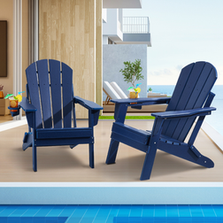 VEVOR Adirondack Chair Plastic Set of 2 - Blue (31.5" x 29.7" 36.0 in)