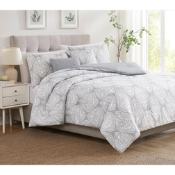 RT Designer Collection Damask Bedspread White, Gray (218.4x218.4cm)