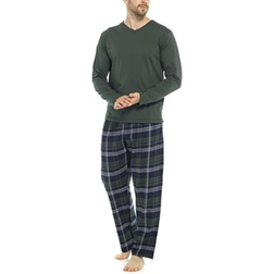 KAV Yarn Dyed Check Cotton Pyjama Set - Green