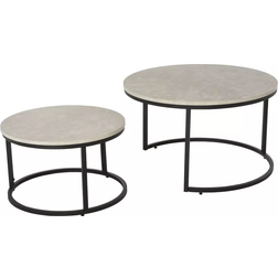 Homcom Stacking Marble Effect Grey/Black Coffee Table 78.5cm 2pcs