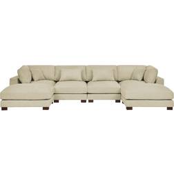 Wade Logan Andreco Cream Sofa 144" 6 6 Seater