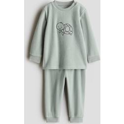 H&M Baby Green Fleece pyjamas 12-18M