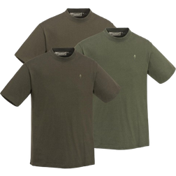 Pinewood T-shirt 3-pack - Green/H.Brown/Khaki