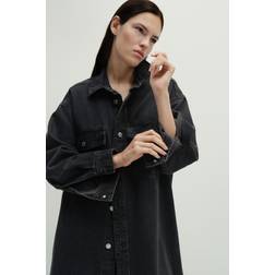 H&M Ladies Black Oversized denim shirt