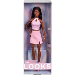 Barbie Signature Looks Doll Model #21 Tall Braids Pink Skirt Outfit