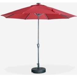 Sweeek 2.7m Round Centre Pole Parasol With Integrated LED Lights - Red