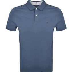 Tommy Hilfiger Herr Kortärmad Regular Fit Polo Shirt med knappslå Blå (Egeiska havet)