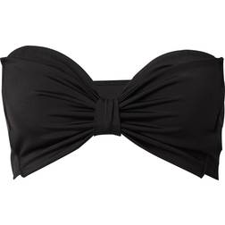 Monki mix and match bow front bandeau bikini top in black