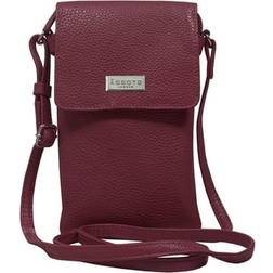 Assots London 'MARIA' Full Grain Real Leather Crossbody Phone Bag Dark Pink One Size