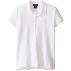 Polo Ralph Lauren Girl's Short-Sleeve Logo Embroidery Polo Shirt, S-XL WHITE