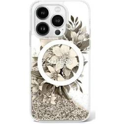 Guess GUHMP16XLFMWTE iPhone 16 Pro Max 6.9" beżowy/beige hardcase Liquid Glitter Flower MagSafe (iPhone 16 Pro Max) Smartphone Hülle, Beige
