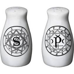 Alchemy Gothic MRSP1 S & P & Shaker Set, White Salt Mill, Pepper Mill 2pcs 3.35"