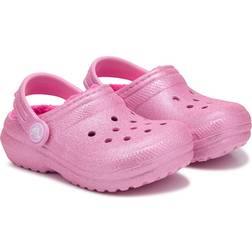 Crocs Classic Lined Toddler Clog Pink Tweed Glitter