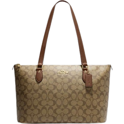 Coach Gallery Tote Bag In Signature Canvas - Gold/Khaki Saddle 2