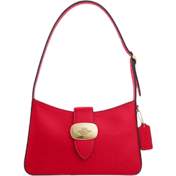 Coach Eliza Shoulder Bag With Zipper Closure - Smooth Leather/Gold/Bold Red