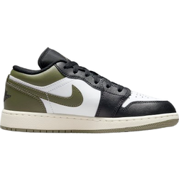 NIKE Air Jordan 1 Low GS - Black/Medium Olive/White