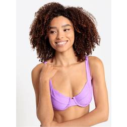 Sunseeker Loretta Textured Pattern Underwired Bikini Top - Purple