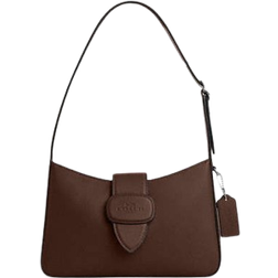 Coach Eliza Shoulder Bag With Zipper Closure - Smooth Leather/Silver/Maple