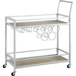 FirsTime & Co Francesca Silver And Gray Trolley Table 13x30"