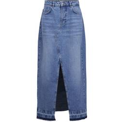 Object Maxi Denimnederdel Blå