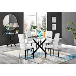 Furniturebox Tierra White Dining Set 120cm 5pcs