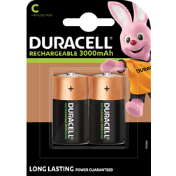 Duracell Rechargeable C Batteries 3000mAh 2-pack