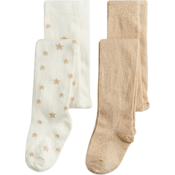 H&M Fine Knit Tights - Natural White/Stars (0619739101)