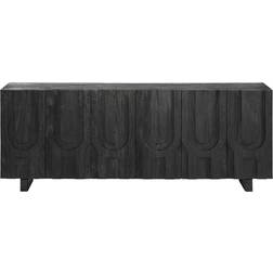 KATHY KUO HOME Celia Global Bazaar Black Console Table 18x72"