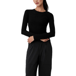 Alo Ribbed Sea Coast Long Sleeve Top - Black
