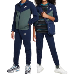 Nike Older Kid's Sportswear Tracksuit - Obsidian/Vintage Green/White (FD3067-451)