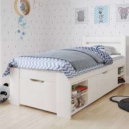 Noomi Noomi Hansa Single White Bed Frame with Drawers - 90 x 96 x 195.1 cm