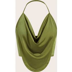 Shein Rückenfreies Party-neckholder-top Mit Drapierter Vorderseite