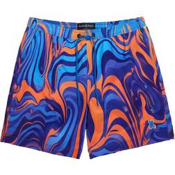 Psycho Bunny Mens Nevada All Over Print Swim Trunk - Bright Royal