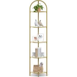 Vasagle 5-Tier Corner Gold Book Shelf 158cm