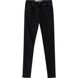 Bershka Skinny-Jeans mit hohem Bund - Schwarz