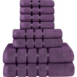 Utopia 8 Piece Luxury Bath Towel Purple (137.2x68.6cm)