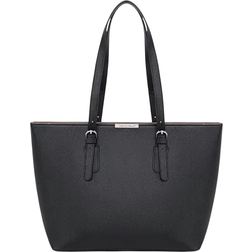 David Jones Sac Main Shopping Femme Grand Format Capacité A4 Cours Lycée Cabas Fourre-Tout Epaule Cours Travail Noir
