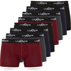 FM London Men’s Stretch Fit Boxers 8-pack - Dark Assorted