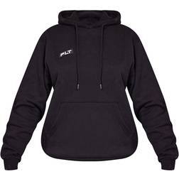 PrettyLittleThing Logo Badge Detail Oversized Fit Hoodie - Black