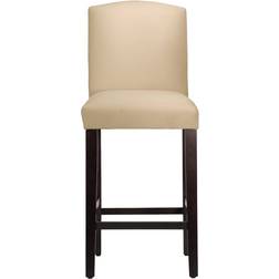 Birch Lane April Velvet Buckwheat/Espresso Bar Stool 46"