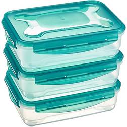 Amazon Basics Set di 3 Contenitori Ermetici Alimenti 1.2 Litri Con Coperchio In Plastica Senza BPA Contenitore per cibo 3pcs 1.2L