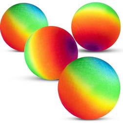 Waloo Rainbow Playground Ball with Hand Pump 2 or 4-Pack 9"