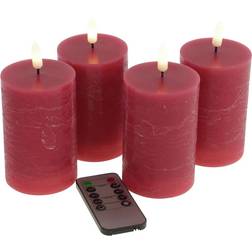 WERNS 3D Flame Red LED Candle 10cm 4pcs